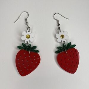 Strawberry Flower Dangling Earrings